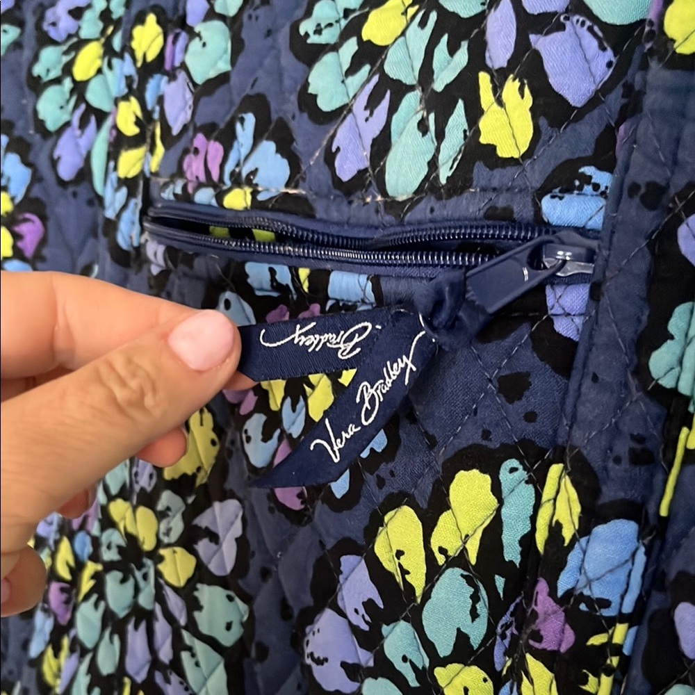 Vera Bradley Indigo Pop Floral Tote Bag - Picture 3 of 11